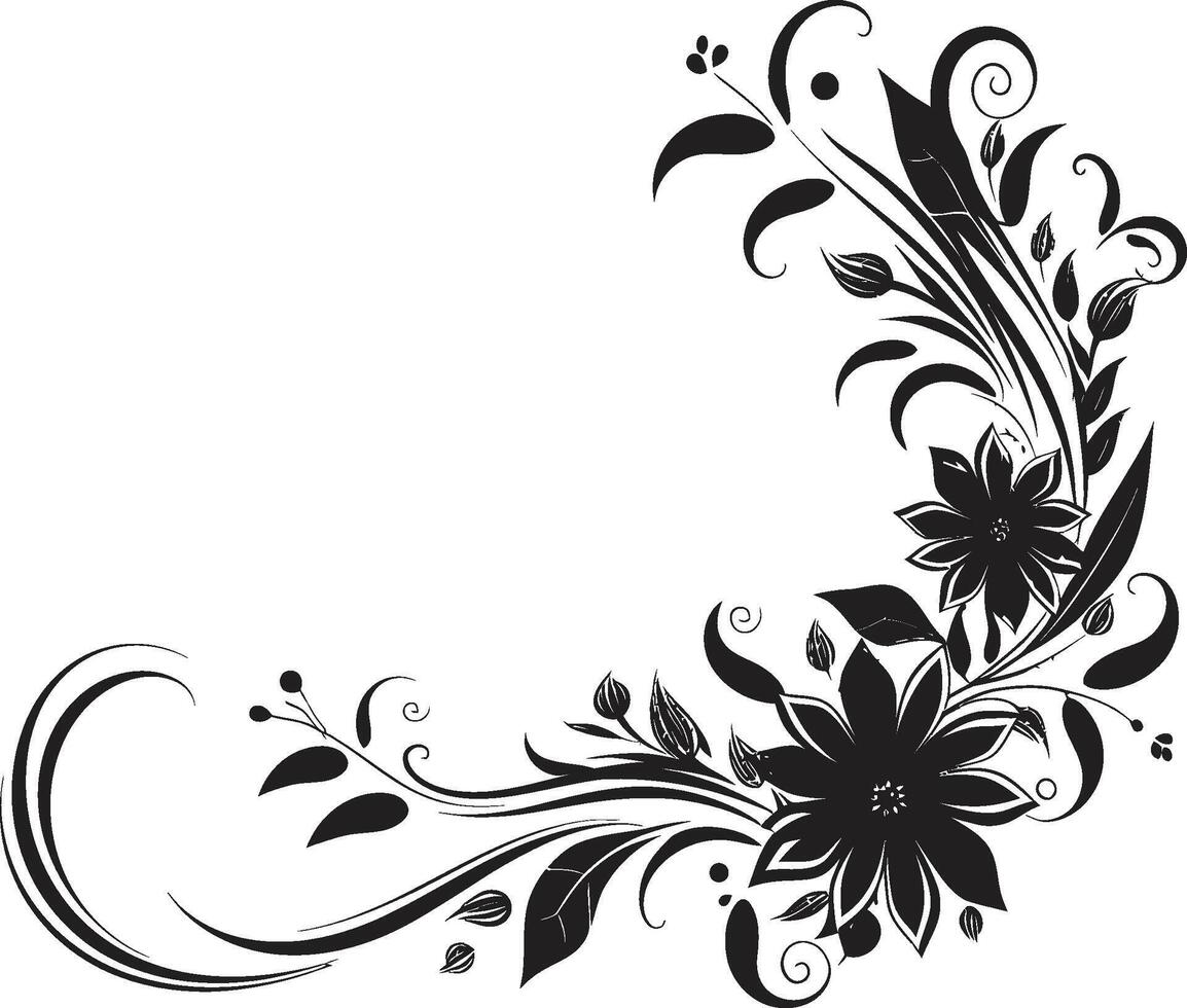 Kurven und Reize Gekritzel dekorativ Symbol mit schwarz Eleganz launisch im Wellen glatt Emblem mit dekorativ Gekritzel Element vektor