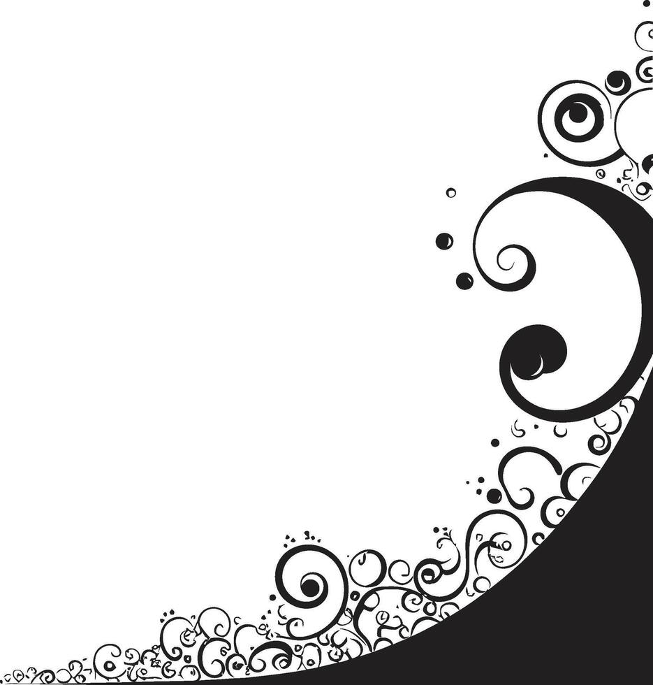 lekfull mönster elegant emblem med svartvit klotter dekorativ element chic komplexitet eleganta logotyp design med svart klotter dekorationer vektor