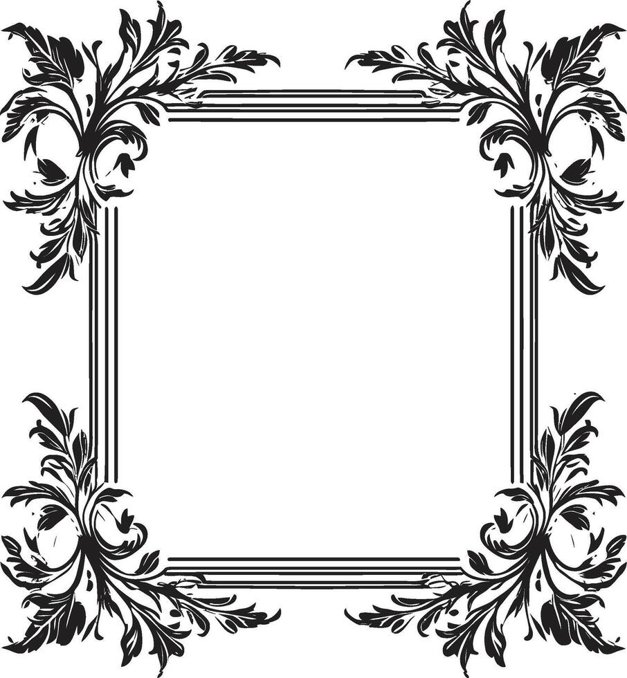 spielerisch Muster glatt Emblem mit einfarbig Gekritzel dekorativ Rahmen Element schick Komplexität stilvoll Logo Design mit schwarz Gekritzel dekorativ Rahmen vektor
