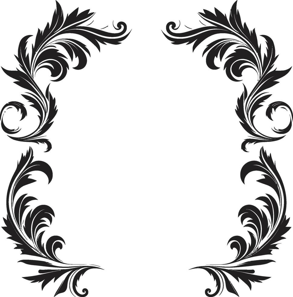 fantasievoll gedeiht glatt Emblem Hervorheben dekorativ Rahmen Kritzeleien Eleganz verschönert schwarz Gekritzel dekorativ Rahmen Logo im einfarbig vektor