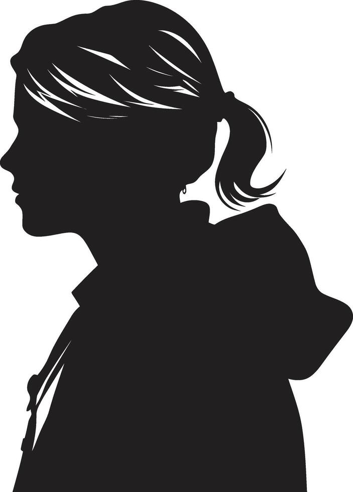 Abonnieren stilvoll weiblich Schüler Logo Design im schwarz Vektor erzieher inspirierend schwarz Logo Symbol zum weiblich Studenten
