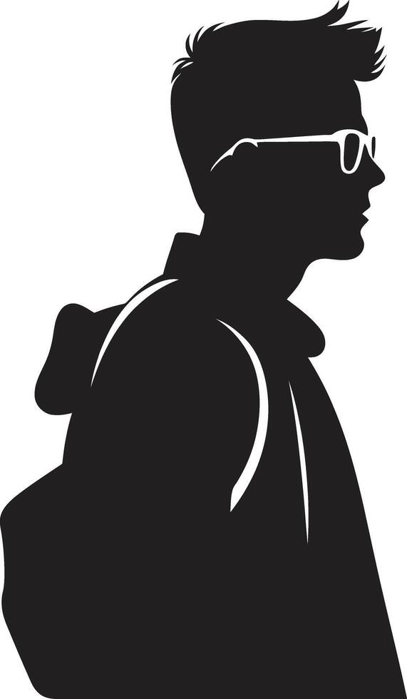 zerebral Handwerkskunst ein schwarz Vektor Logo zum männlich Studenten leisten Apex männlich Symbol im schwarz Logo zum männlich Schüler Erfolg