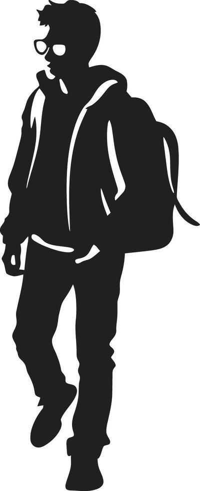 lehrreich Eminenz schwarz Logo Design zum ausgezeichnet männlich Studenten Virtuose Vision männlich Vektor Symbol im schwarz Logo Design