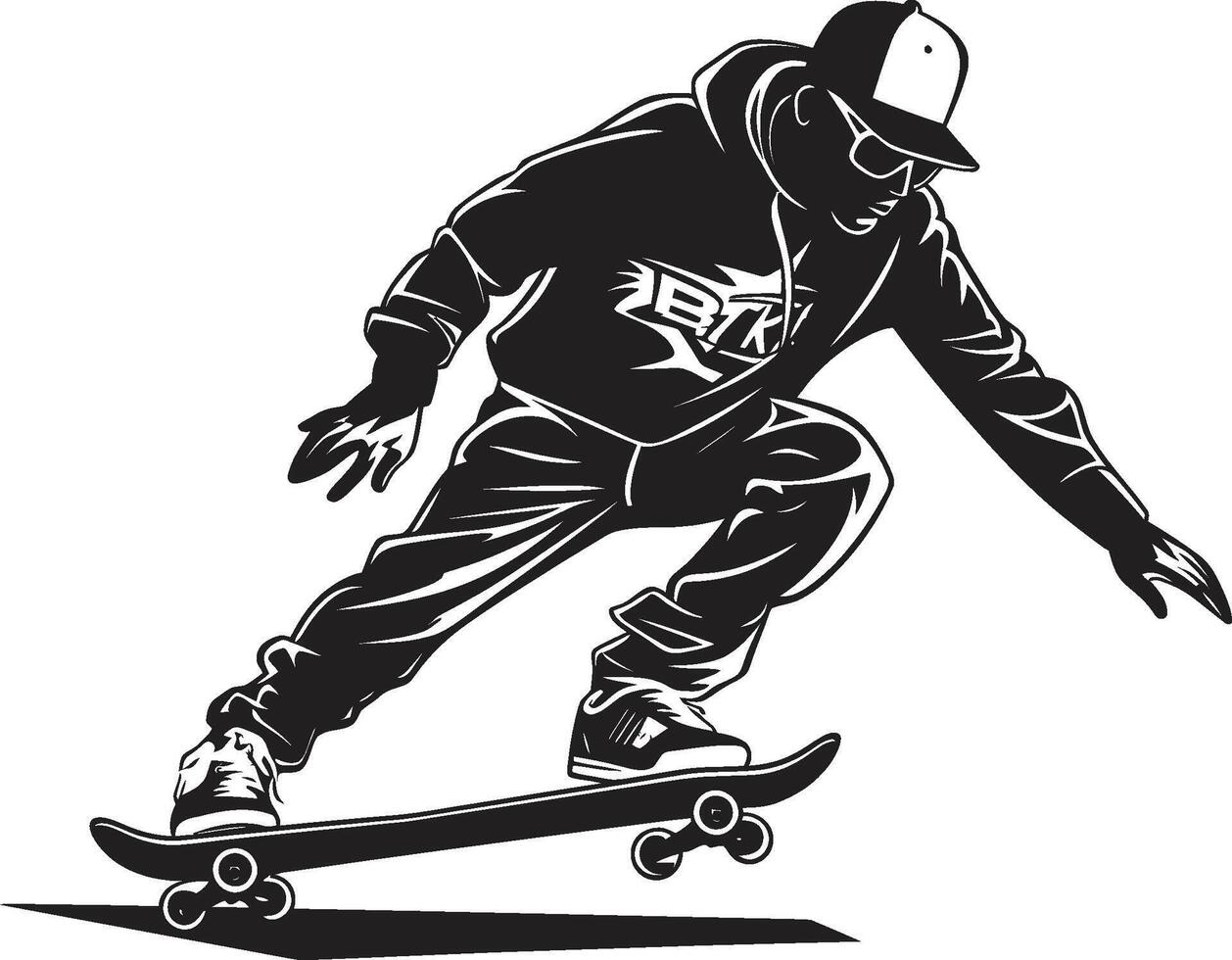 Skateboard Gelassenheit schwarz Logo Design Umarmen das Zen von Reiten Geschwindigkeit Stimmung Vektor schwarz Symbol ausdrücken das Geschwindigkeit von Skateboarding