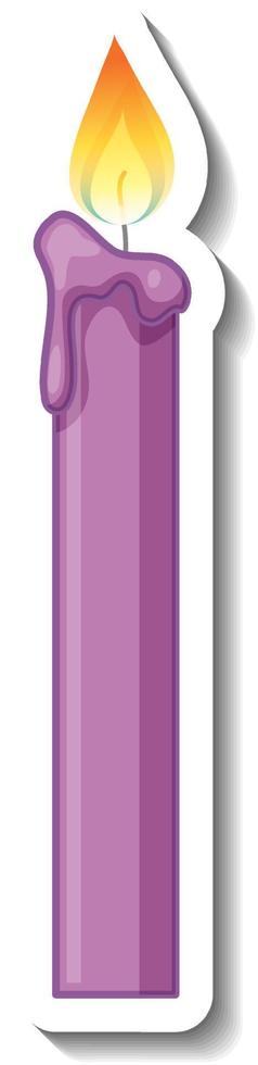 lila Kerze mit hellem Cartoon-Aufkleber vektor