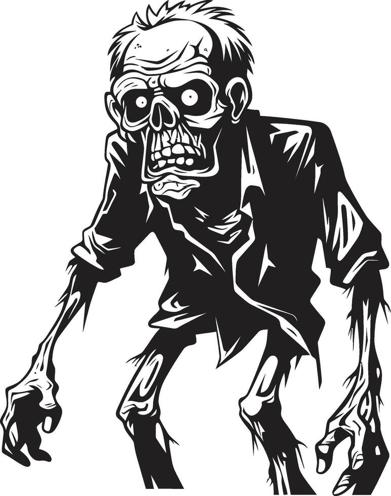mardröm nekros dynamisk vektor symbol fångande de läskigt närvaro av en skrämmande gammal zombie spektral- fader svart logotyp design med en skrämmande zombie man ikon
