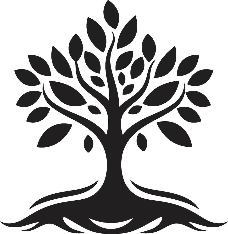 nachhaltig Wachstum ikonisch schwarz Symbol von Baum Plantage Grün Erbe dynamisch Vektor Logo Design zum Baum Plantage