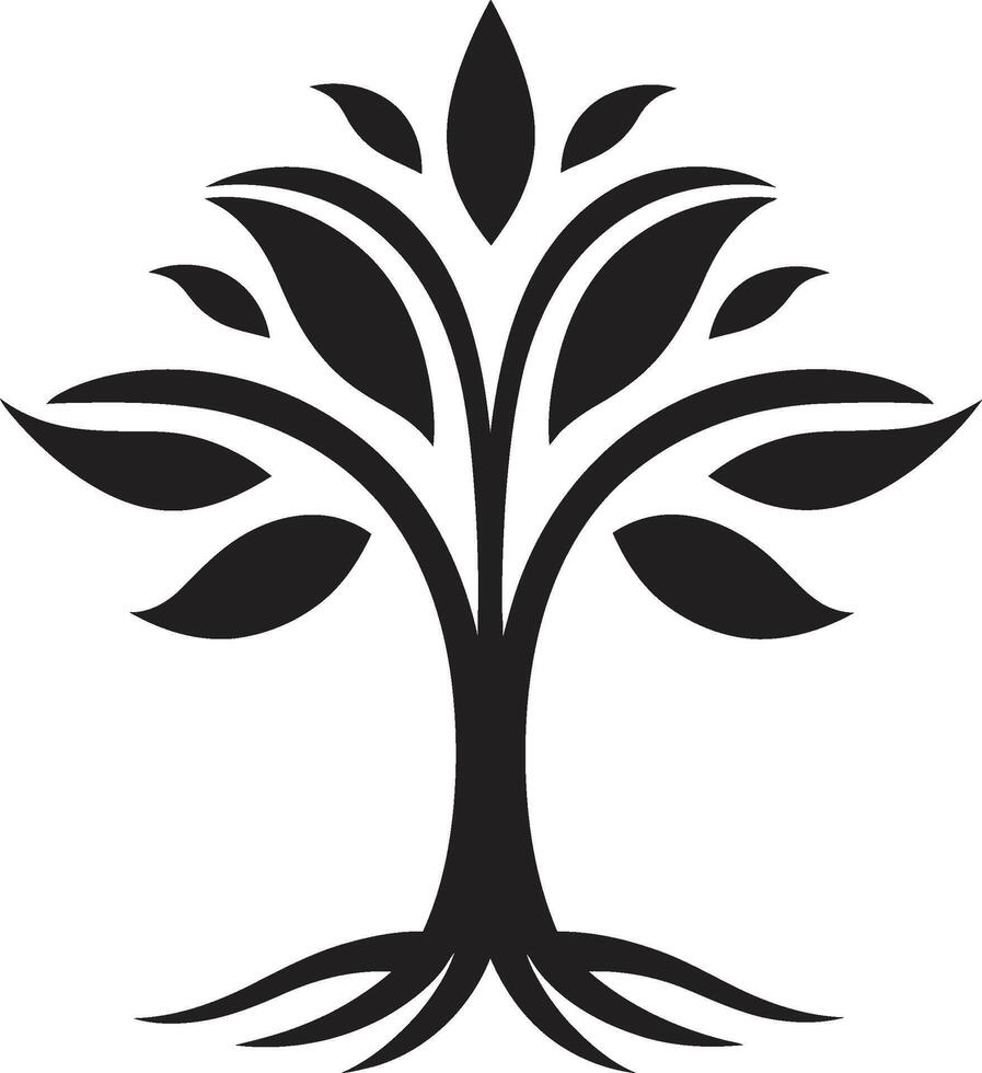 eco emblem vektor träd plantage logotyp i svart logotyp design hållbar tillväxt ikoniska svart symbol av träd plantage