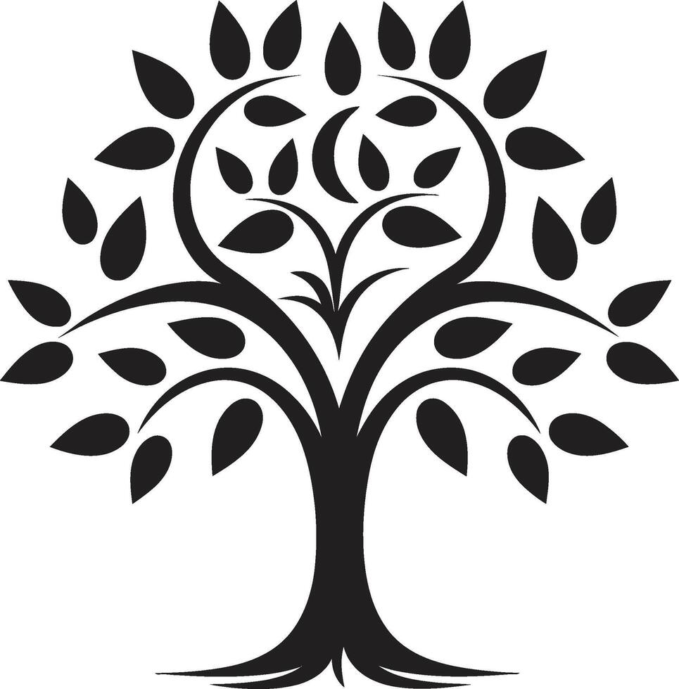 Öko Emblem Vektor Baum Plantage Logo im schwarz Logo Design nachhaltig Wachstum ikonisch schwarz Symbol von Baum Plantage