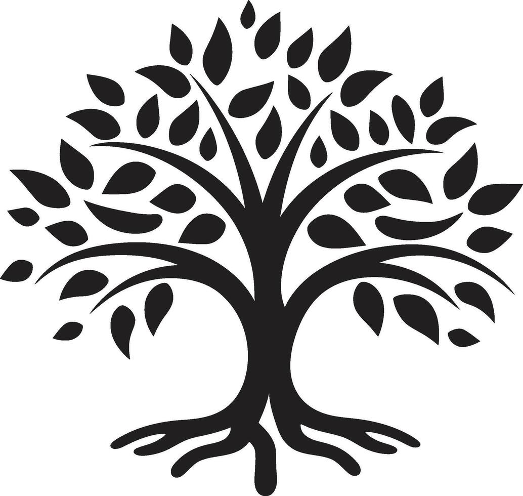 silhouetted ungt träd ikoniska vektor träd plantage symbol i svart skog väktare elegant svart logotyp design med träd plantage ikon