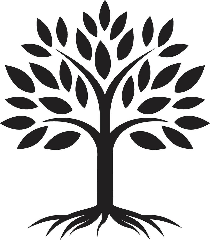 Wald Harmonie dynamisch schwarz Symbol zum Baum Plantage Logo Design Öko Emblem Vektor Baum Plantage Logo im schwarz Logo Design