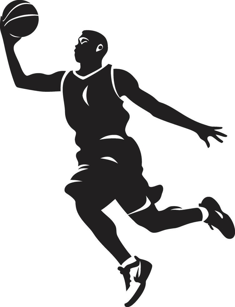 zuschlagen Symphonie Basketball Spieler Dunk Vektor im harmonisch Design Rand Regentschaft Vektor Logo zum Eintauchen Lizenzgebühren
