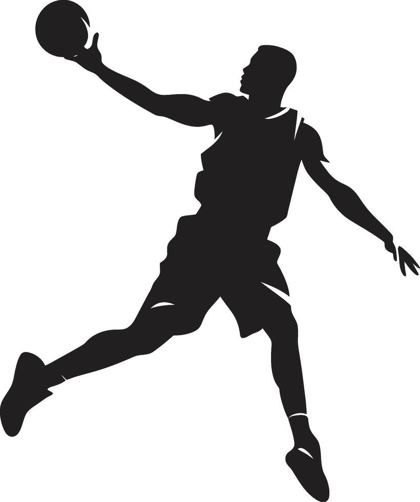 allvar omfång basketboll spelare dunka logotyp i vektor räckvidd fälg uppenbarelse dunka vektor ikon för ring upptäckter