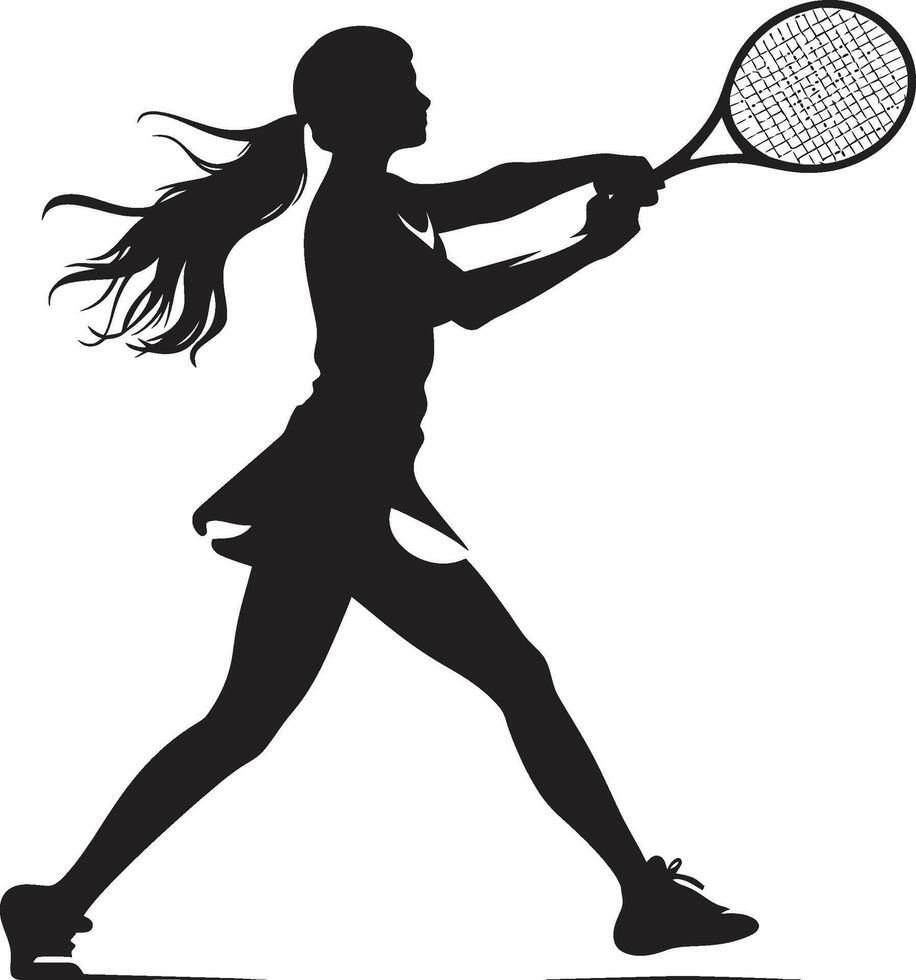 Königin von das Gericht weiblich Tennis Spieler Vektor Symbol anmutig Smash Vektor Logo Design zum Damen Tennis