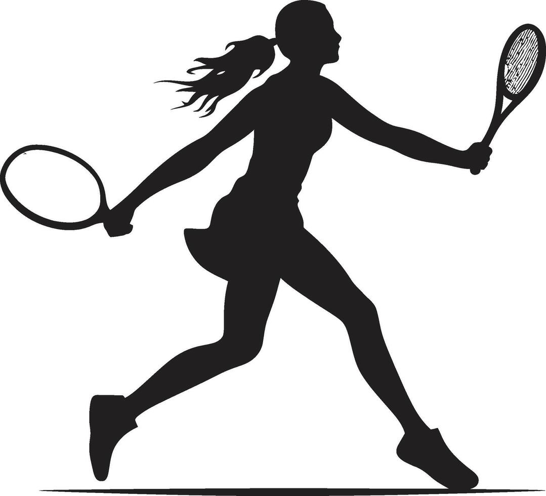 racket royale kunglig vektor ikon för kvinnor tennis drottning av de domstol tennis spelare ikon i vektor elegans