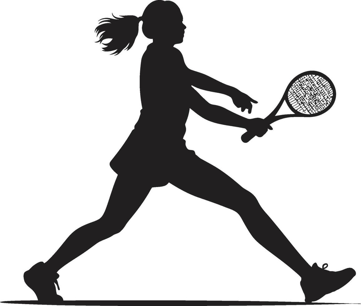 graciös glam vektor logotyp för eleganta tennis spelare smash siren kvinna tennis spelare ikon i vektor elegans