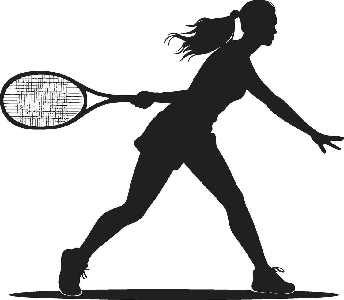 Netz Ninja Tennis Vektor Logo Design zum Frauen As Treue Vektor Symbol zum Damen Tennis Asse