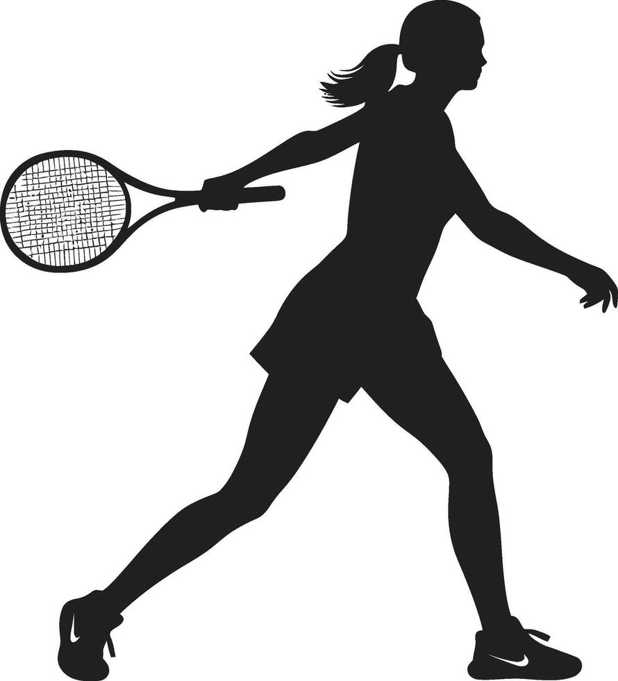 ess trohet kvinnor tennis vektor ikon för mästare racket strålglans vektor logotyp design för kvinna tennis briljans