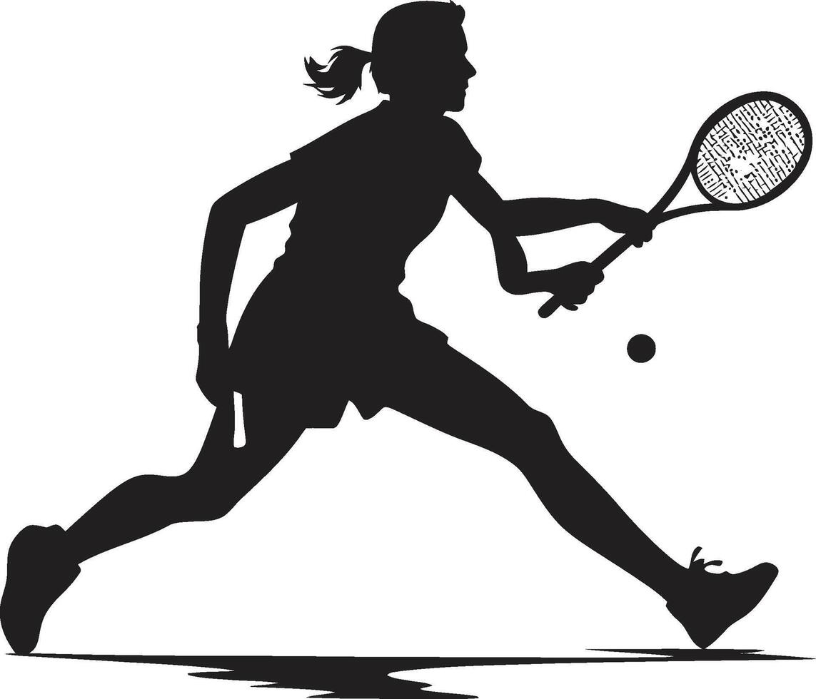 Schläger Royale Vektor Symbol zum Damen Tennis Lizenzgebühren dynamisch Striche Damen Tennis Vektor Logo Design