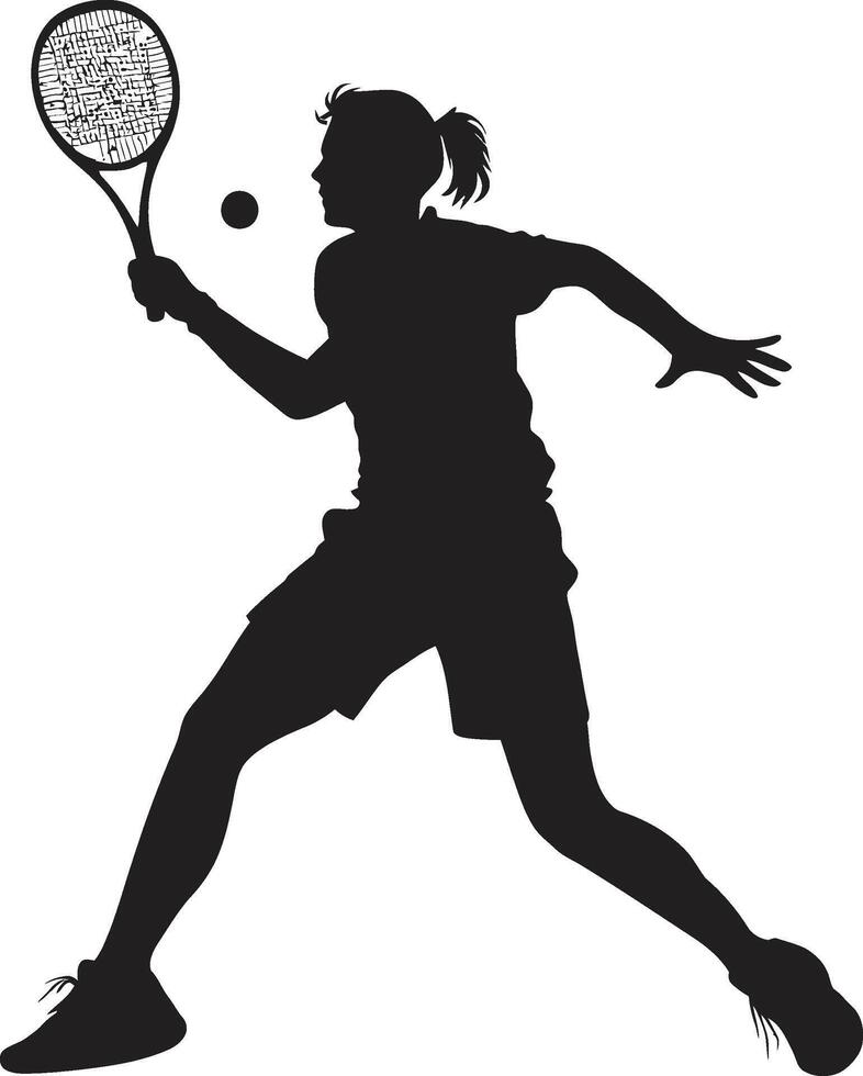 smash synkronisering vektor logotyp för kvinnor tennis harmoni netto navigatör tennis spelare ikon i vektor precision