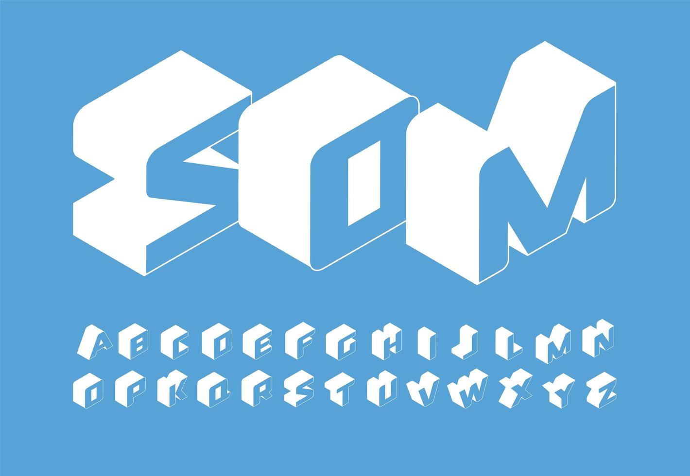 isometri bokstäver set. 3D isometrisk enkel stil vektor latinska alfabetet. teckensnitt för infographic, webb, banner, logotyp, monogram och affisch. typografi design.