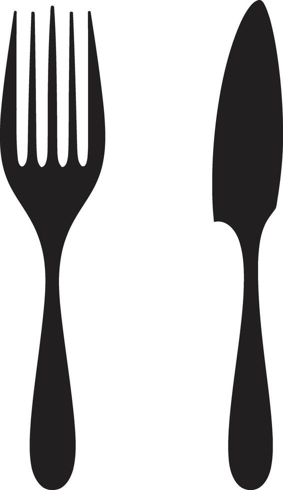 Bistro Klinge Abzeichen Gabel und Messer Symbol im stilvoll Vektor Kunst epikureisch Etikette Emblem Vektor Logo zum raffiniert Essen Symbol