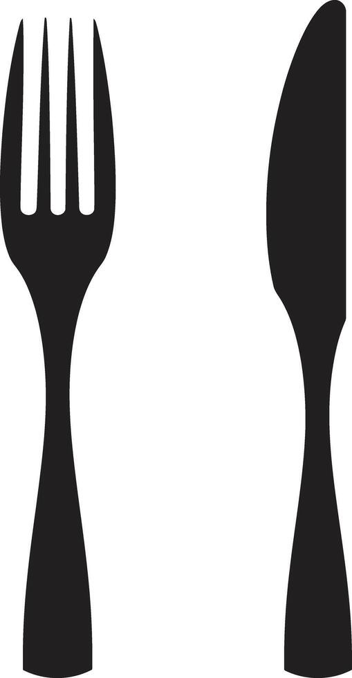 fein Essen Kennzeichen Gabel und Messer Vektor Symbol zum kulinarisch Klasse Utensil Eleganz Abzeichen Vektor Design zum anspruchsvoll kulinarisch Darstellung
