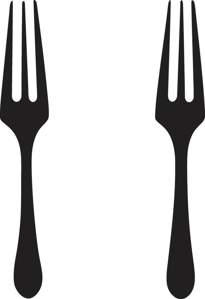 Essen Delikatesse Insignien Vektor Design zum raffiniert kulinarisch Symbol epikureisch Etikette Emblem Gabel und Messer Symbol im Vektor Kunst