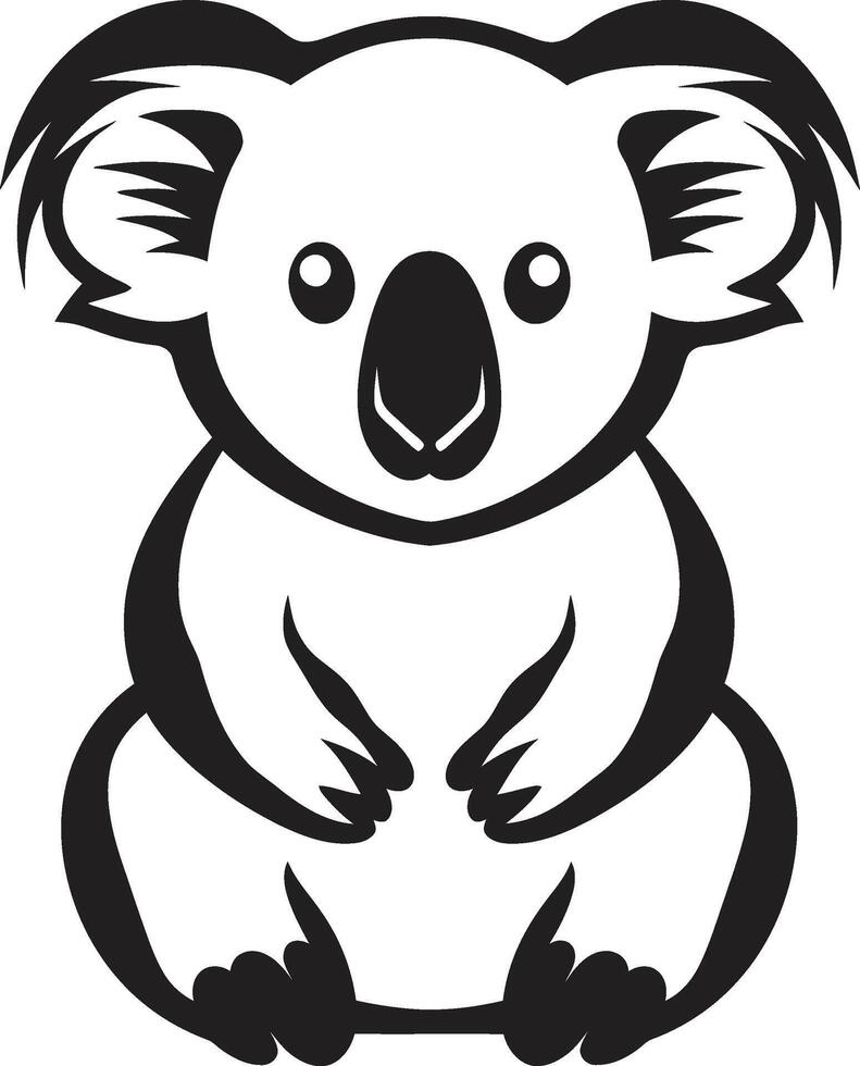 koala söthet bricka förtjusande vektor ikon för vilda djur och växter uppskattning hårig lövverk insignier koala vektor design för miljö- harmoni