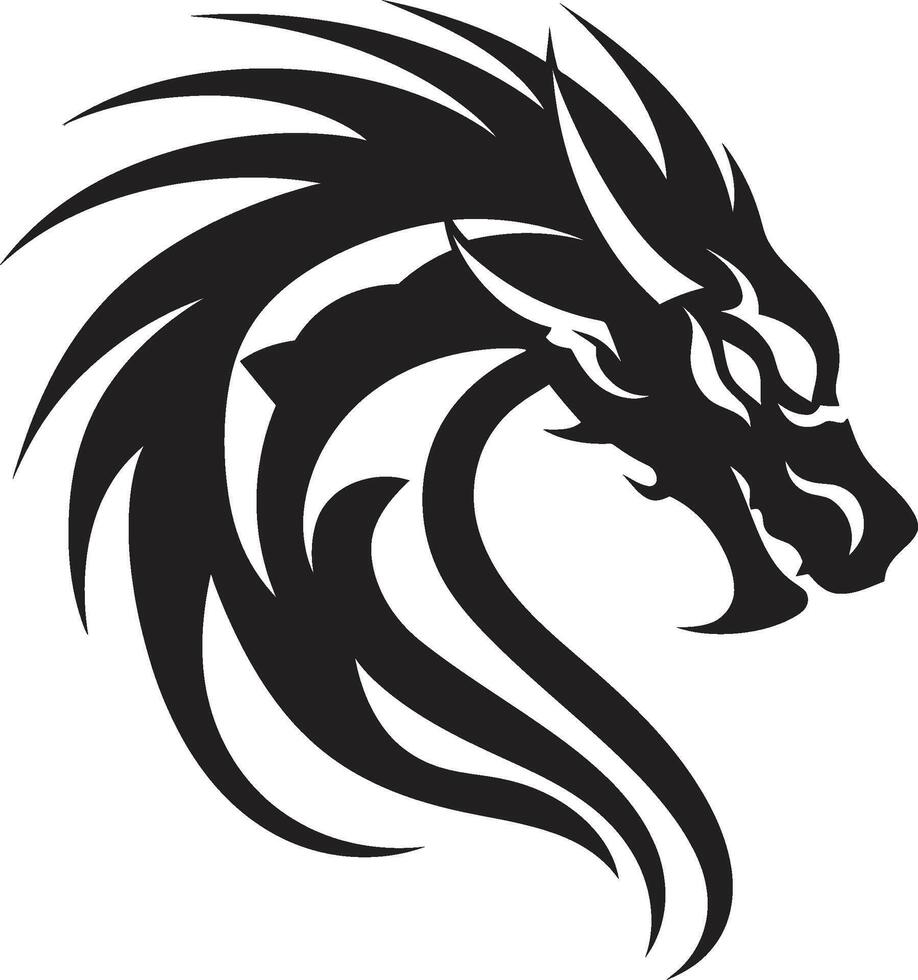 Kaiserliche Wächter Insignien kuei Drachen Vektor Symbol im mythisch Pracht ätherisch Wesen Kamm Vektor Logo zum kuei Drachen Geist