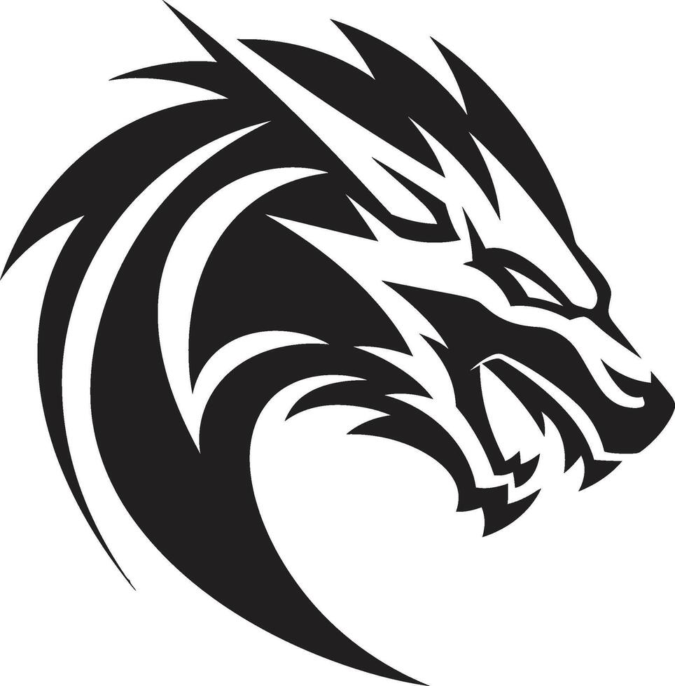 himmlisch Wächter Kamm Vektor Logo zum kuei Drachen Schutz östlichen Emissär Insignien kuei Drachen Vektor Design im orientalisch Pracht