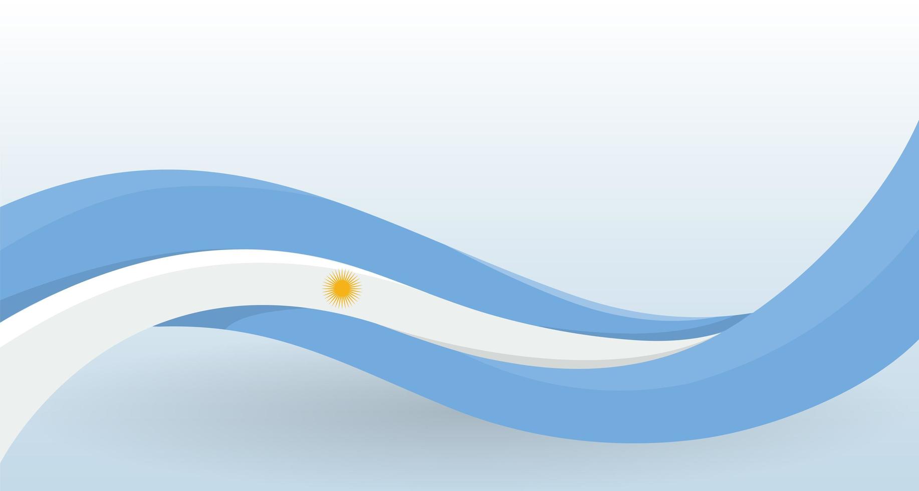 argentinas nationella flagga. viftande ovanlig form. designmall för dekoration av flygblad och kort, affisch, banderoll och logotyp. isolerade vektor illustration.