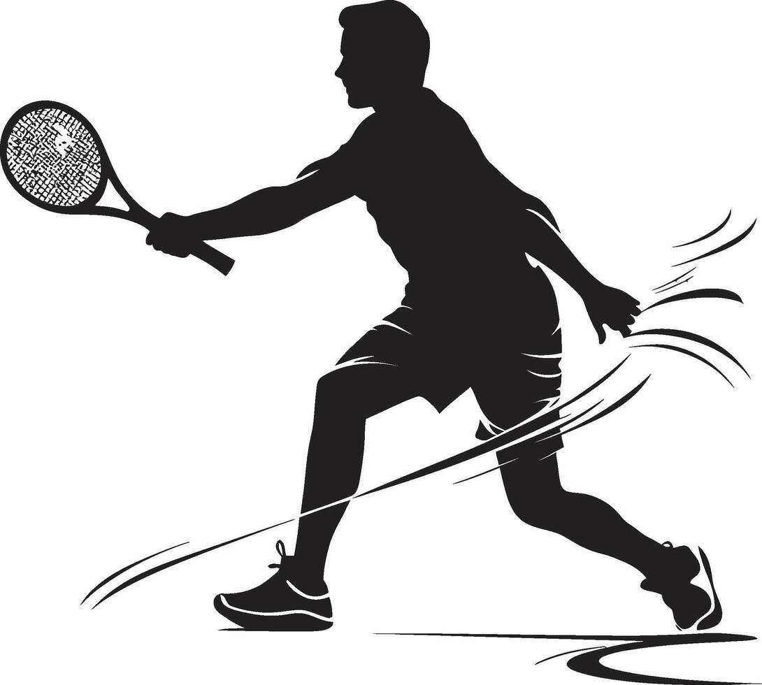 dynamisch Fahrt Insignien Vektor Design zum Tennis Enthusiast Symbol Sieg Wirbel Abzeichen Tennis Spieler Vektor Logo zum gewinnen Stimmung