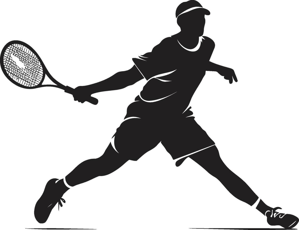 Smash Maestro Abzeichen Tennis Spieler Vektor Symbol zum mächtig Theaterstücke Sieg Vorhut Kamm männlich Tennis Spieler Logo zum gewinnen Geist