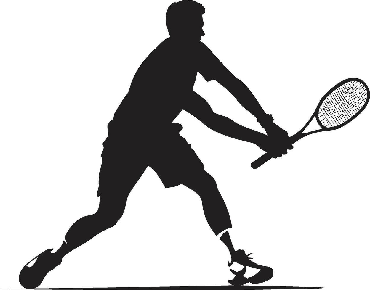 As Angreifer Abzeichen Tennis Spieler Vektor Logo zum Dominant Dienen Präzision Künstler Kamm männlich Tennis Spieler Symbol im dynamisch Pose