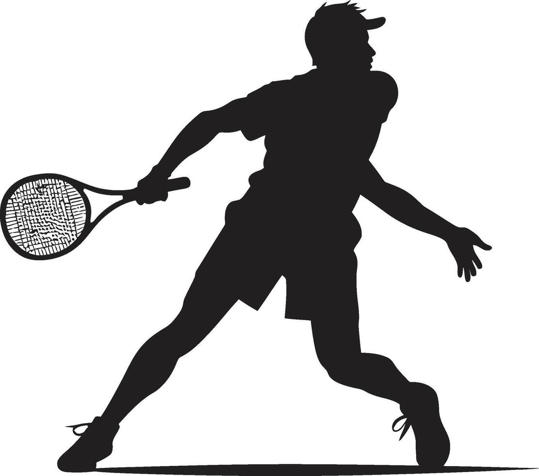 Schläger abtrünnig Insignien Vektor Design zum Fett gedruckt Tennis Logo Smash Maestro Abzeichen Tennis Spieler Vektor Symbol zum mächtig Theaterstücke