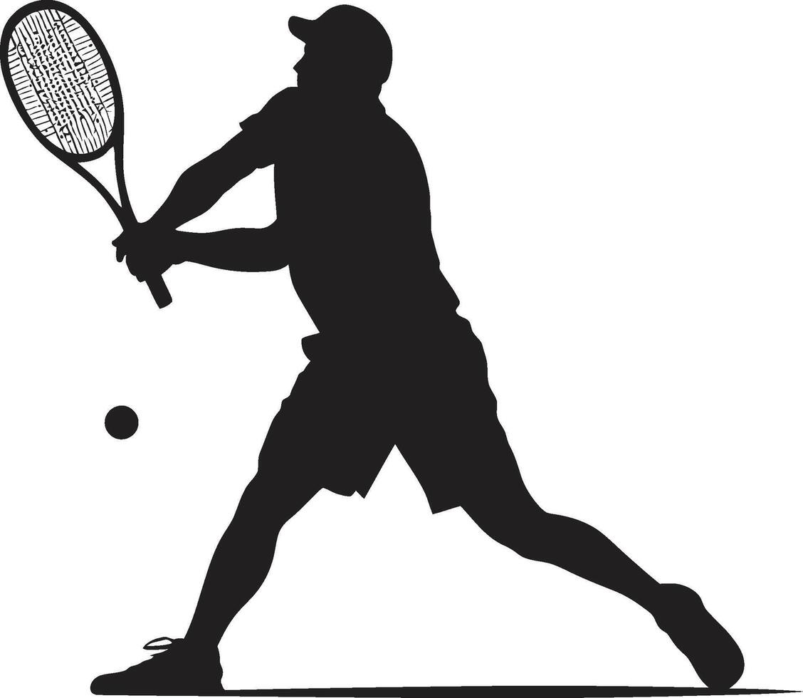 Gericht Eroberer Insignien Vektor Design zum Dominant Tennis Logo agil Vorteil Abzeichen Tennis Spieler Vektor Symbol zum schnell Athlet