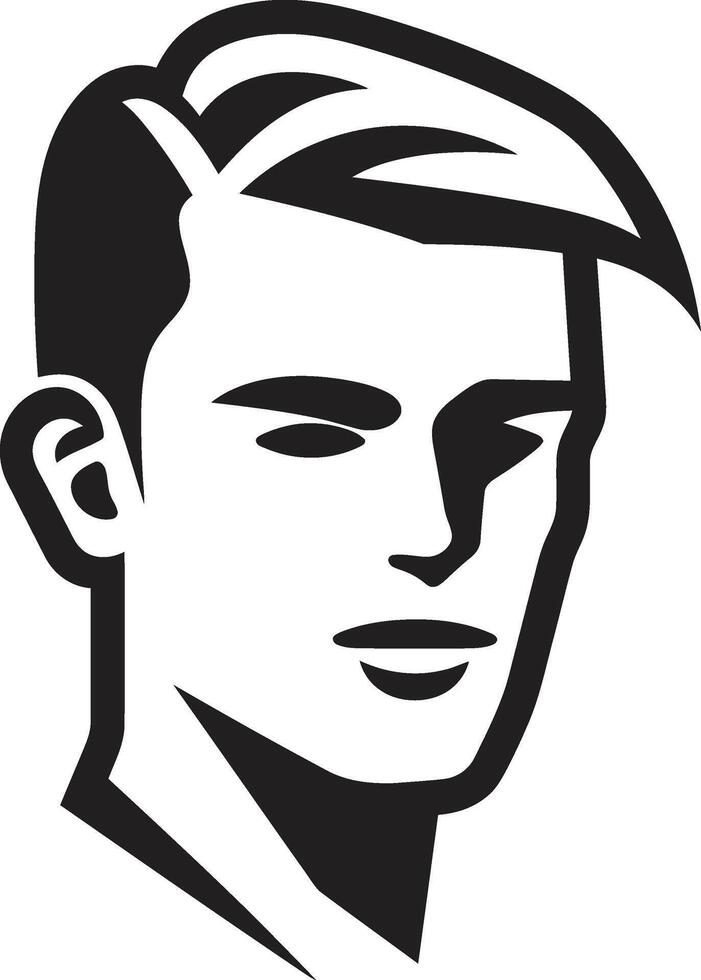 oländig elasticitet insignier vektor design för stark manlig ansikte logotyp konstnärlig locka bricka manlig ansikte vektor ikon med kreativ stil