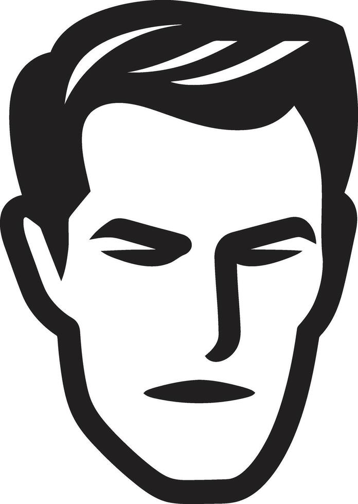bereit Profil Kamm Vektor Logo zum anmutig männlich Gesicht Illustration zeitgenössisch Vertrauen Insignien männlich Gesicht Symbol mit Fett gedruckt Gegenwart