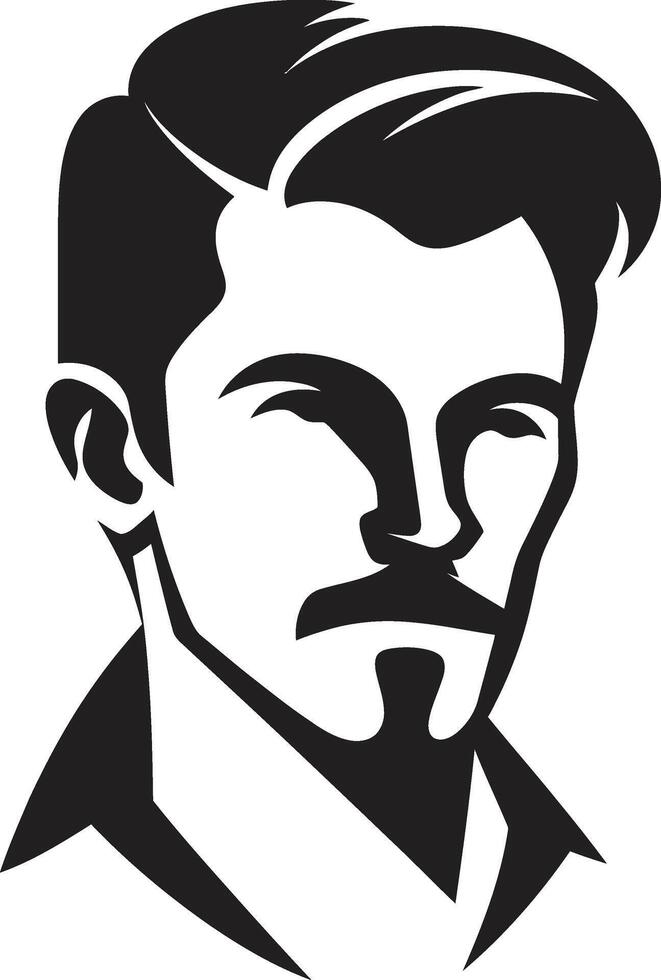 zeitlos Warenzeichen Abzeichen klassisch männlich Gesicht Vektor Symbol zum ikonisch branding bereit Profil Kamm Vektor Logo zum anmutig männlich Gesicht Illustration