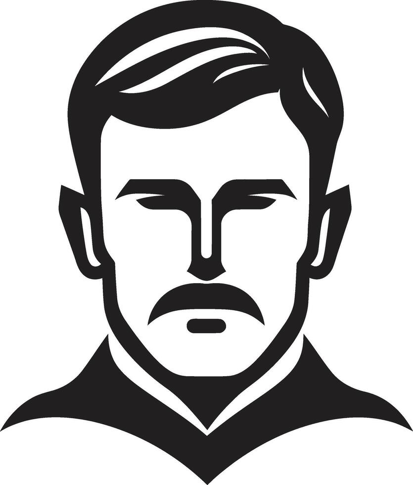 künstlerisch locken Kamm kreativ männlich Gesicht Logo Design im fesselnd Detail vornehm Blick Insignien elegant männlich Gesicht Symbol mit raffiniert Eigenschaften vektor