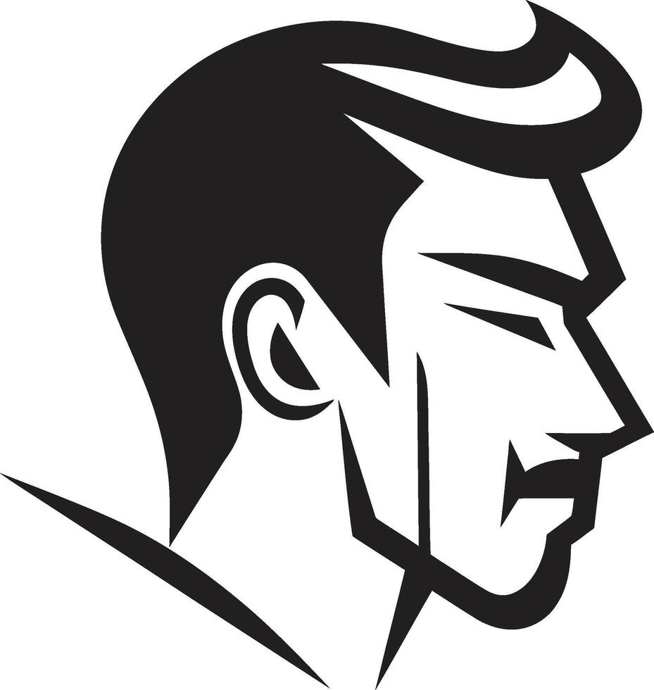 robust Elastizität Kamm Vektor Design zum stark männlich Gesicht Logo künstlerisch locken Insignien männlich Gesicht Vektor Symbol mit kreativ Flair