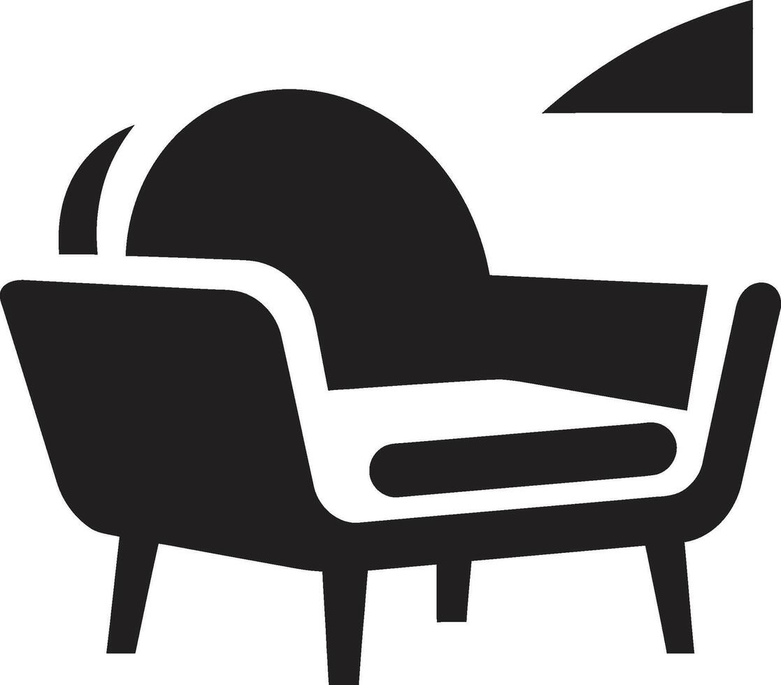 lugn sittplatser vapen vektor logotyp för trendig avkopplande stol ikon lugn trender bricka modern vardagsrum stol vektor ikon för lugna utrymmen