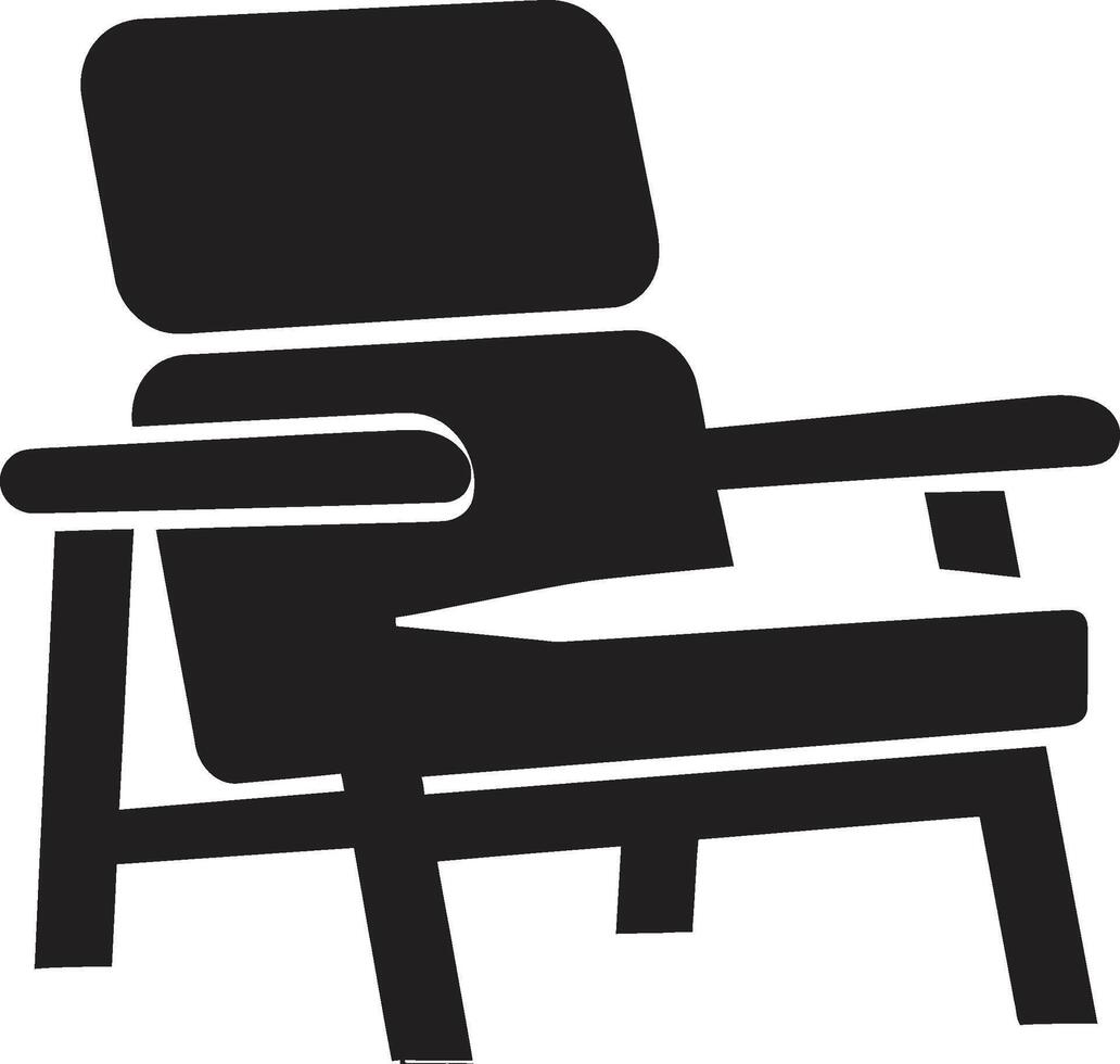 minimalistisk reträtt bricka vektor design för mysigt och enkel vardagsrum stol elegans vardagsrum insignier eleganta stol ikon i vektor logotyp för modern utrymmen
