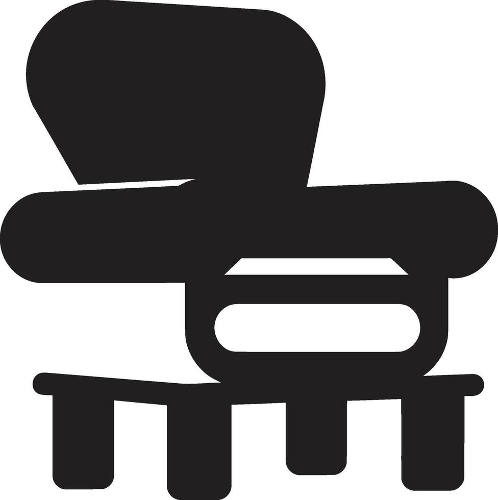 bekvämlighet oas vapen eleganta stol ikon i vektor design för slutlig avslappning lugn sittplatser bricka modern avkopplande stol vektor design för lugn utrymmen