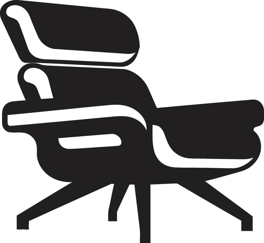 chic bekvämlighet bricka vektor logotyp för bekväm modern vardagsrum stol design samtida mysigt insignier modern avkopplande stol vektor ikon för mysigt utrymmen