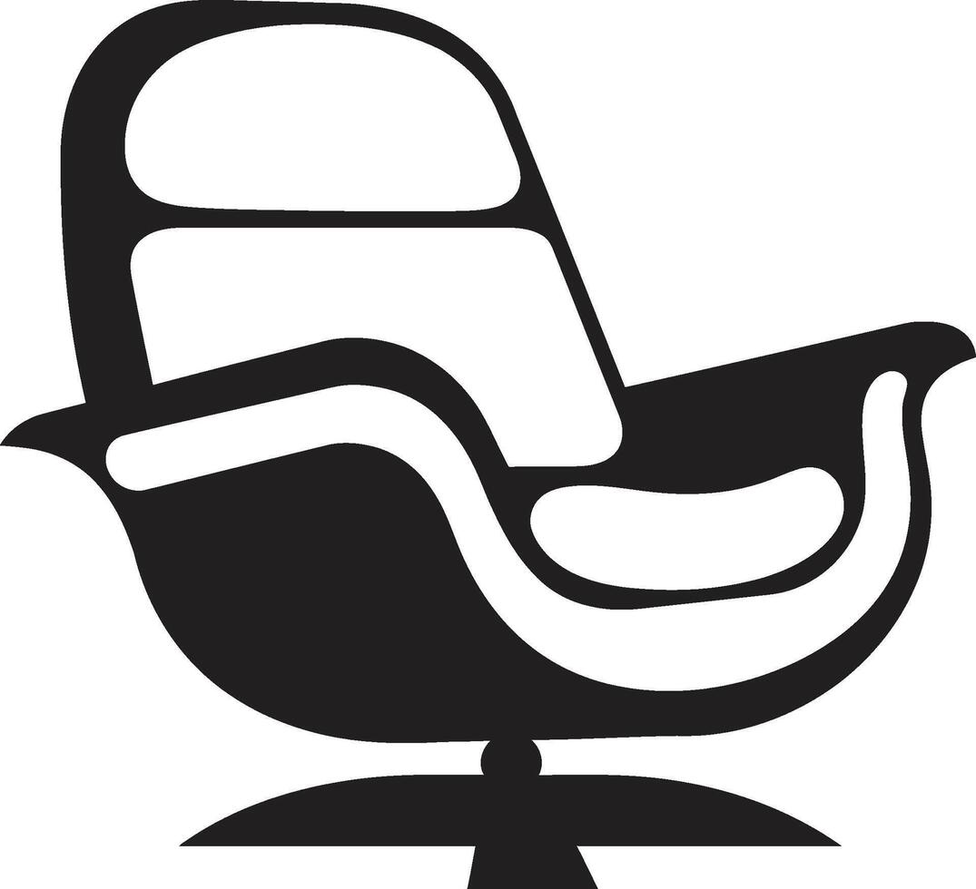 chic bekvämlighet insignier modern stol vektor logotyp för mysigt och eleganta utrymmen minimalistisk reträtt vapen vektor logotyp för enkel och modern avkopplande stol ikon