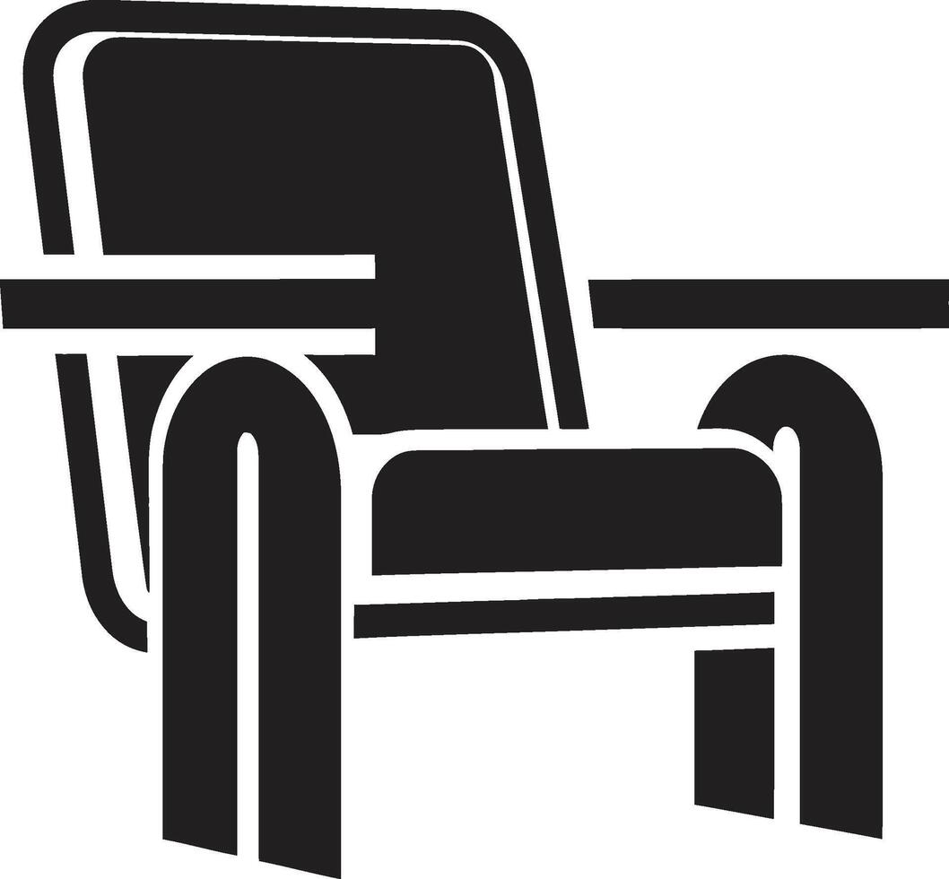 avslappning hamn insignier vektor design för modern mysigt vardagsrum stol chic bekvämlighet vapen modern avkopplande stol vektor ikon för modern utrymmen