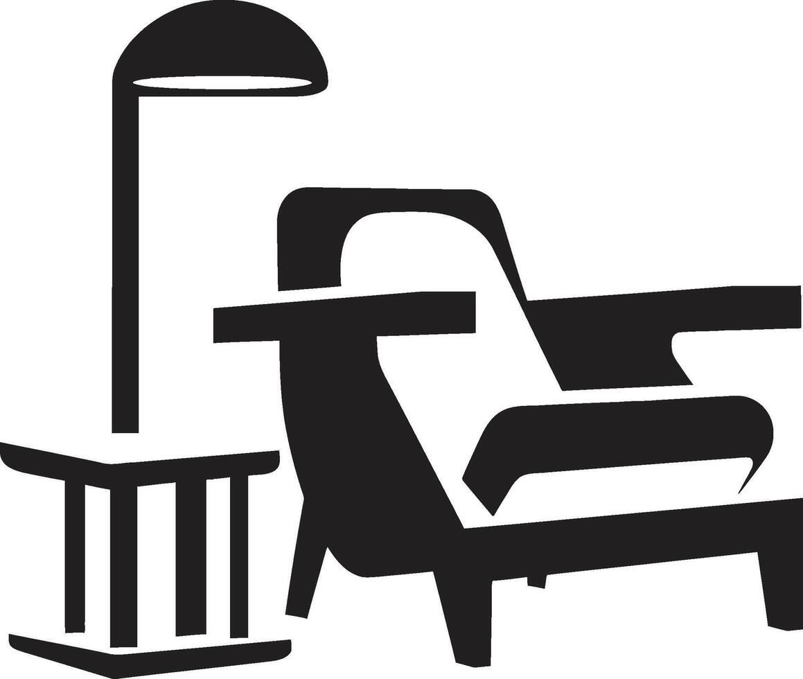 Eleganz Salon Insignien modern entspannend Stuhl Vektor Symbol zum stilvoll Räume Entspannung Oase Kamm Vektor Logo zum ultimativ Komfort mit modern Stuhl