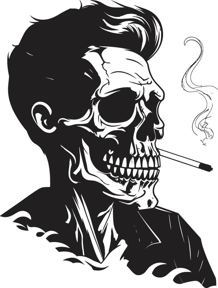 Zeit geehrt Havanna Kamm Rauchen Gentleman Skelett Vektor Design mit Jahrgang Flair vornehm Puffer Abzeichen Vektor Design zum Rauchen Skelett Symbol mit Klasse